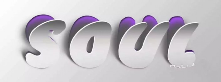 字体制作，在ps中设计立体的翘边剪纸文字
